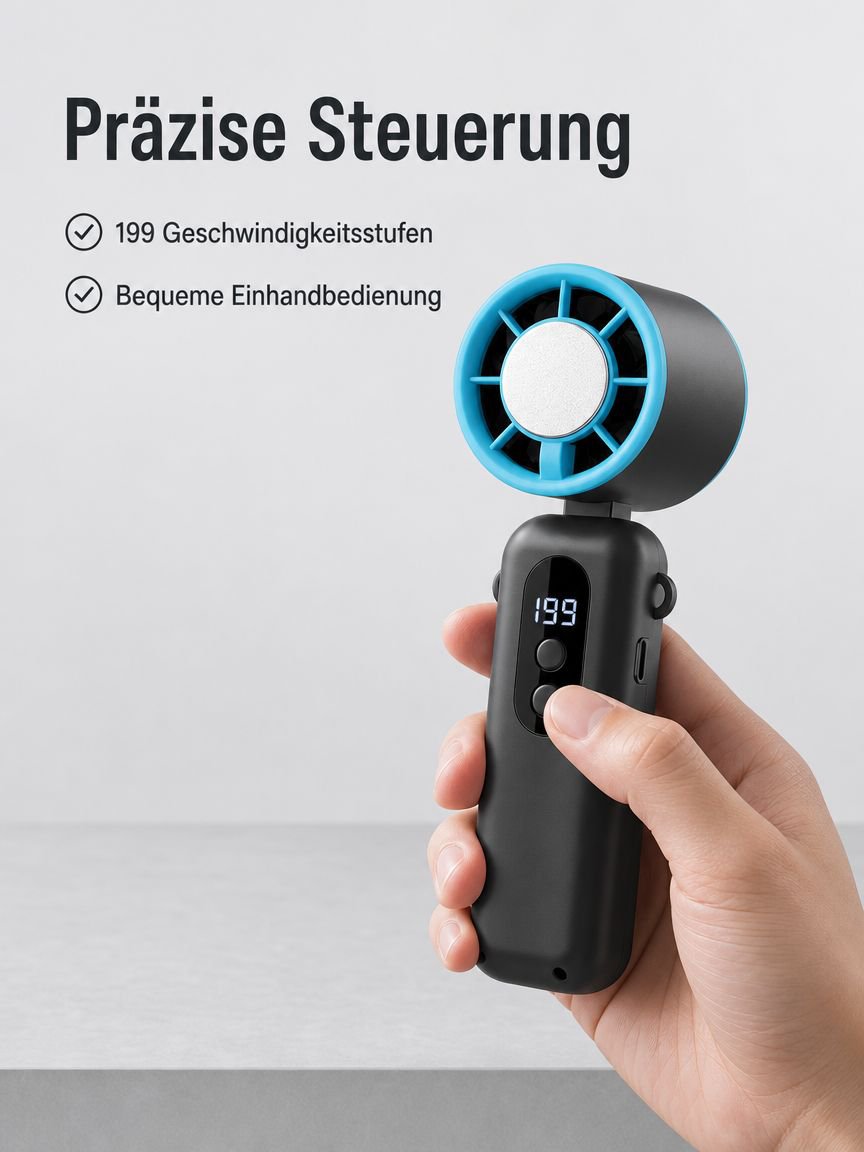 Leichter und mobiler Handventilator