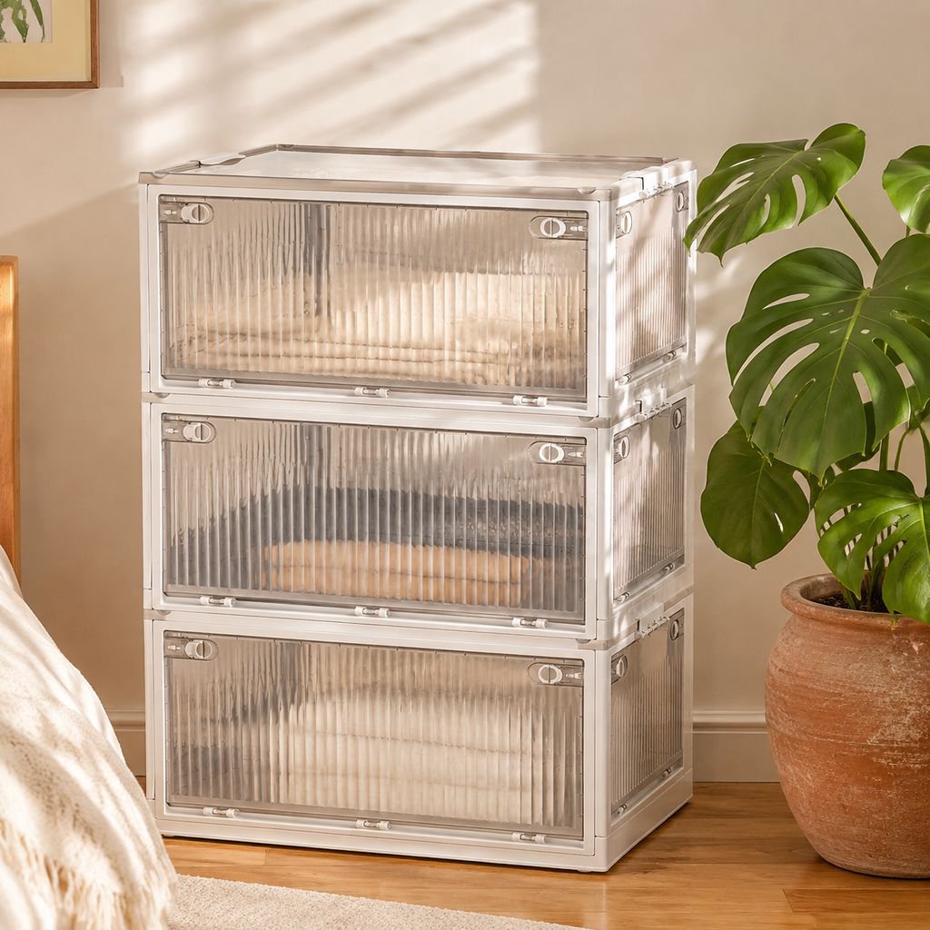 Armario plegable de plástico grueso, caja de almacenamiento para ropa, colcha, caja de almacenamient
