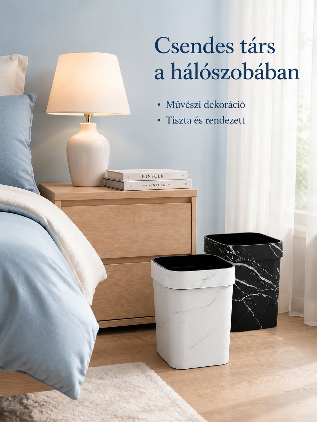 Otthoni szemetes márvány mintával
