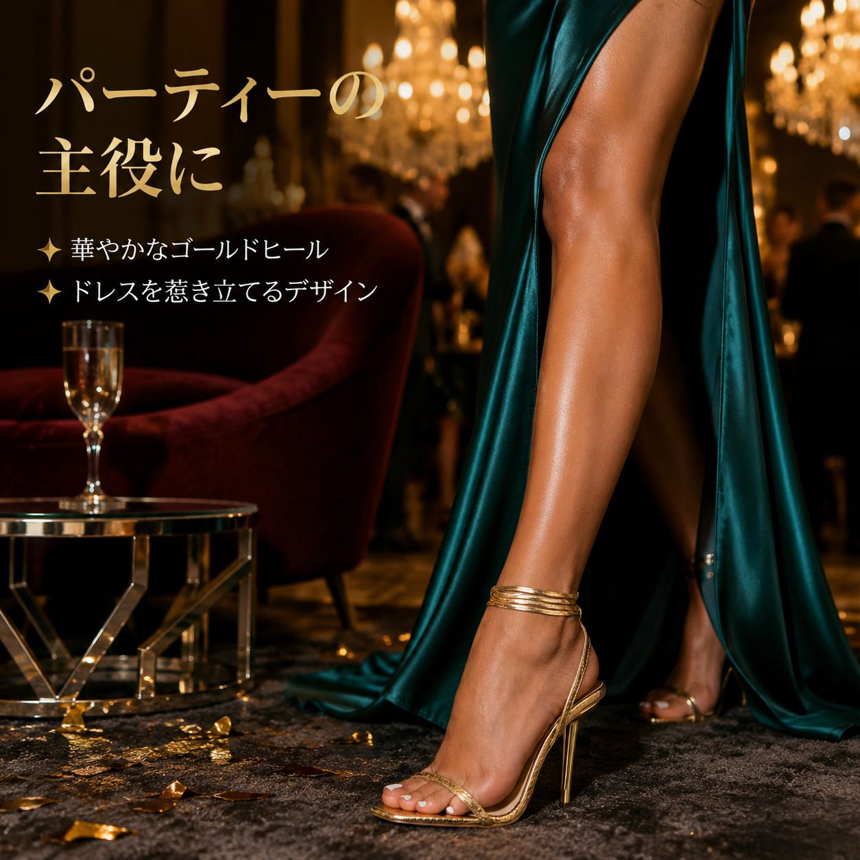 セクシーな細ヒールレースアップチェーンファッションサンダル