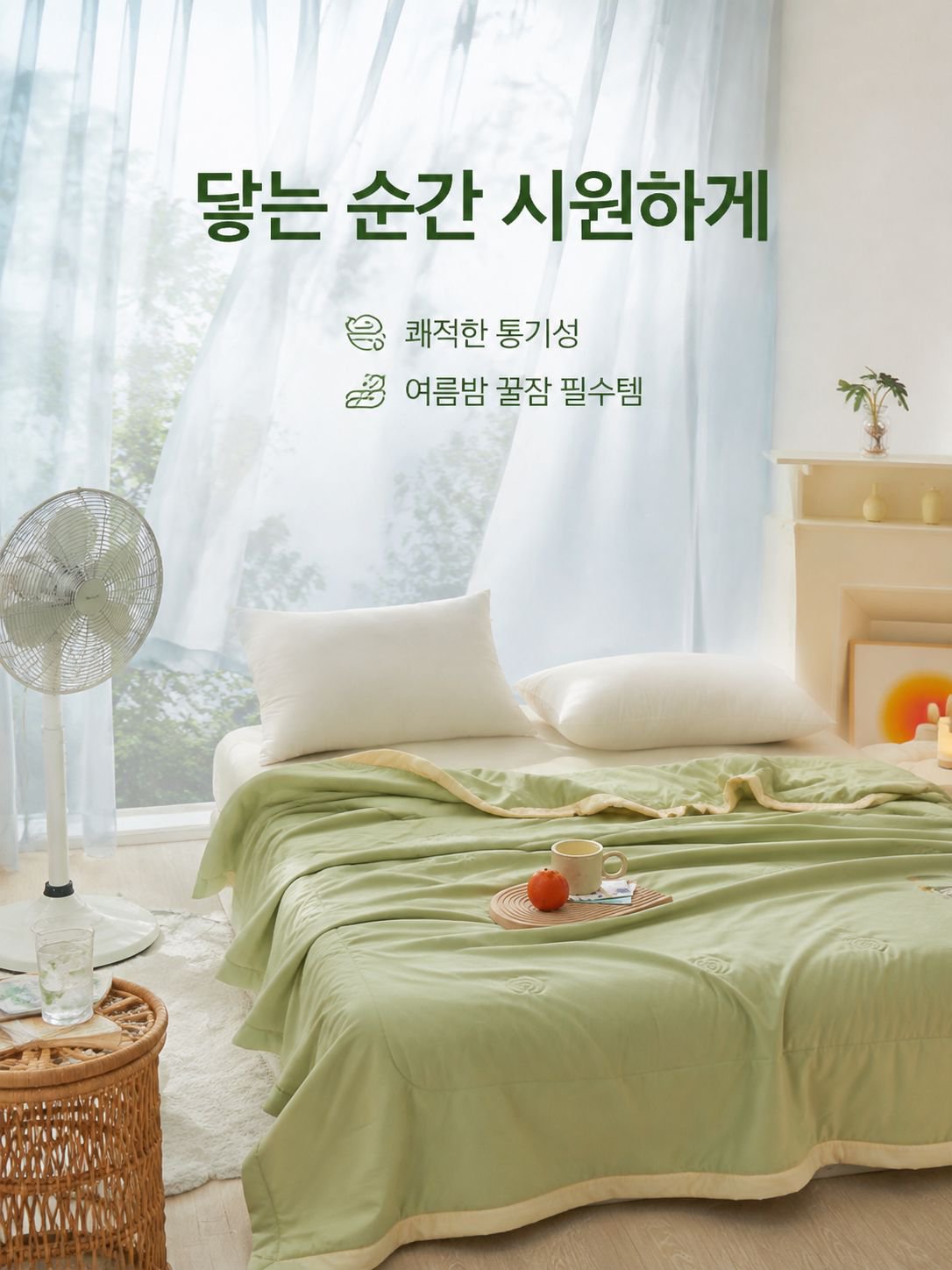 기계세탁 가능한 여름용 대두 충전 이불