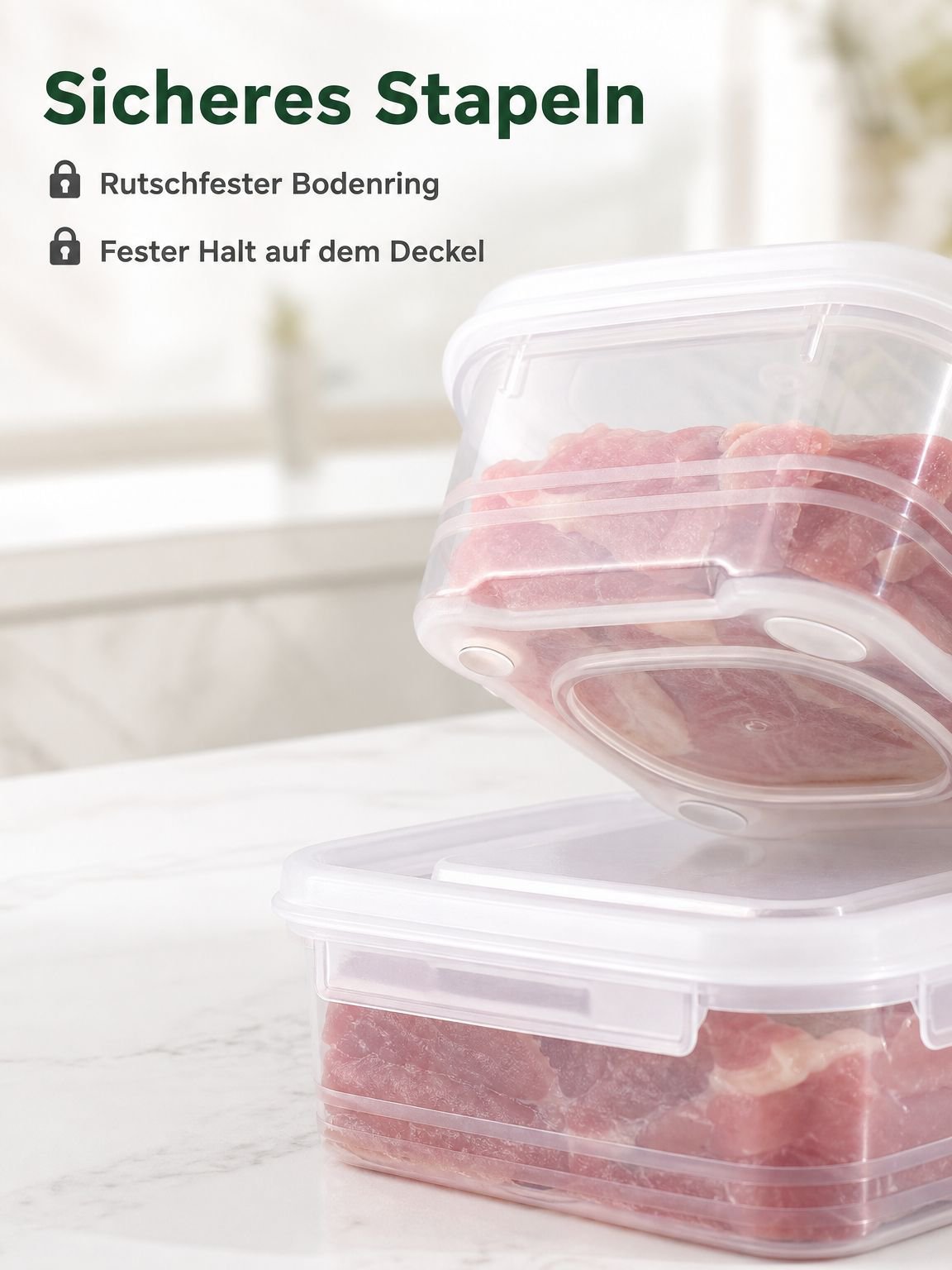 Transparente Lebensmittelbox zur übersichtlichen Kühlschrank Organisation