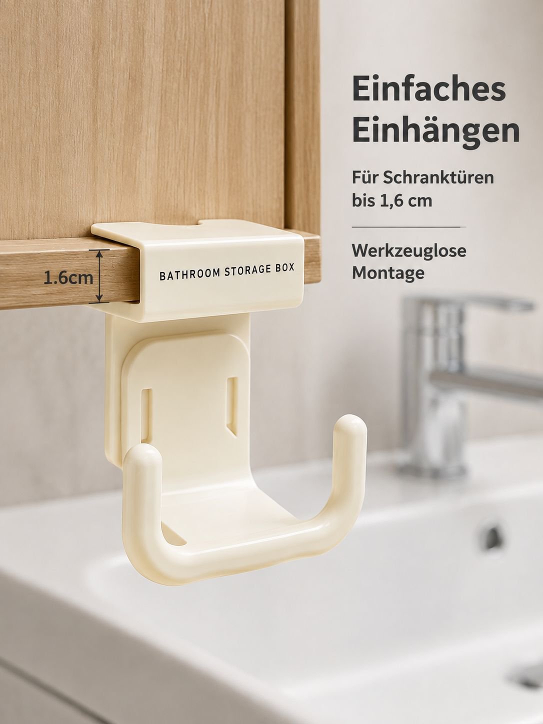 Selbstklebender Toilettenpapierhalter mit einfachem Montagesystem