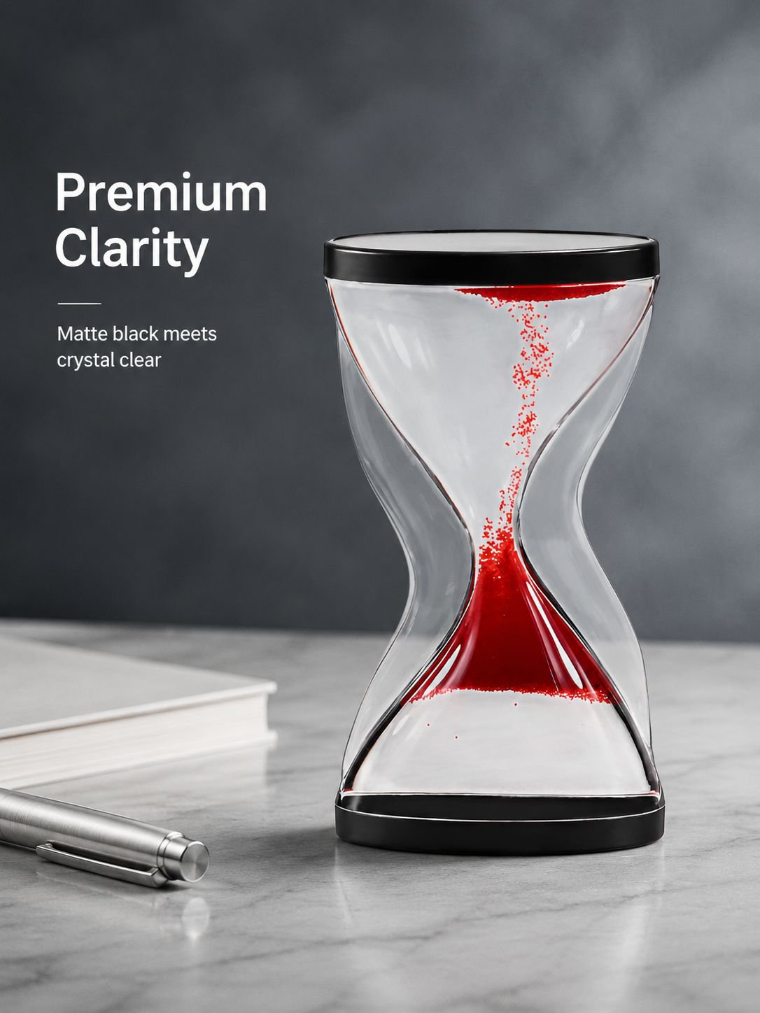 Stylish Creative Decompression Rising Hourglass Timer on a modern desk