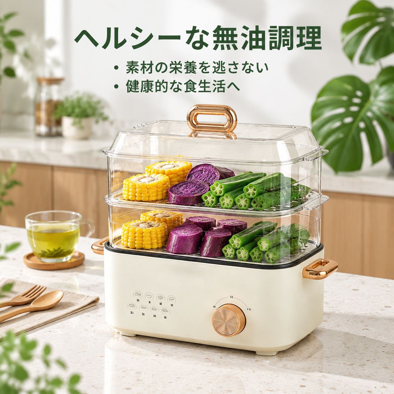 家庭用多機能電気蒸し器・大容量朝食マシン