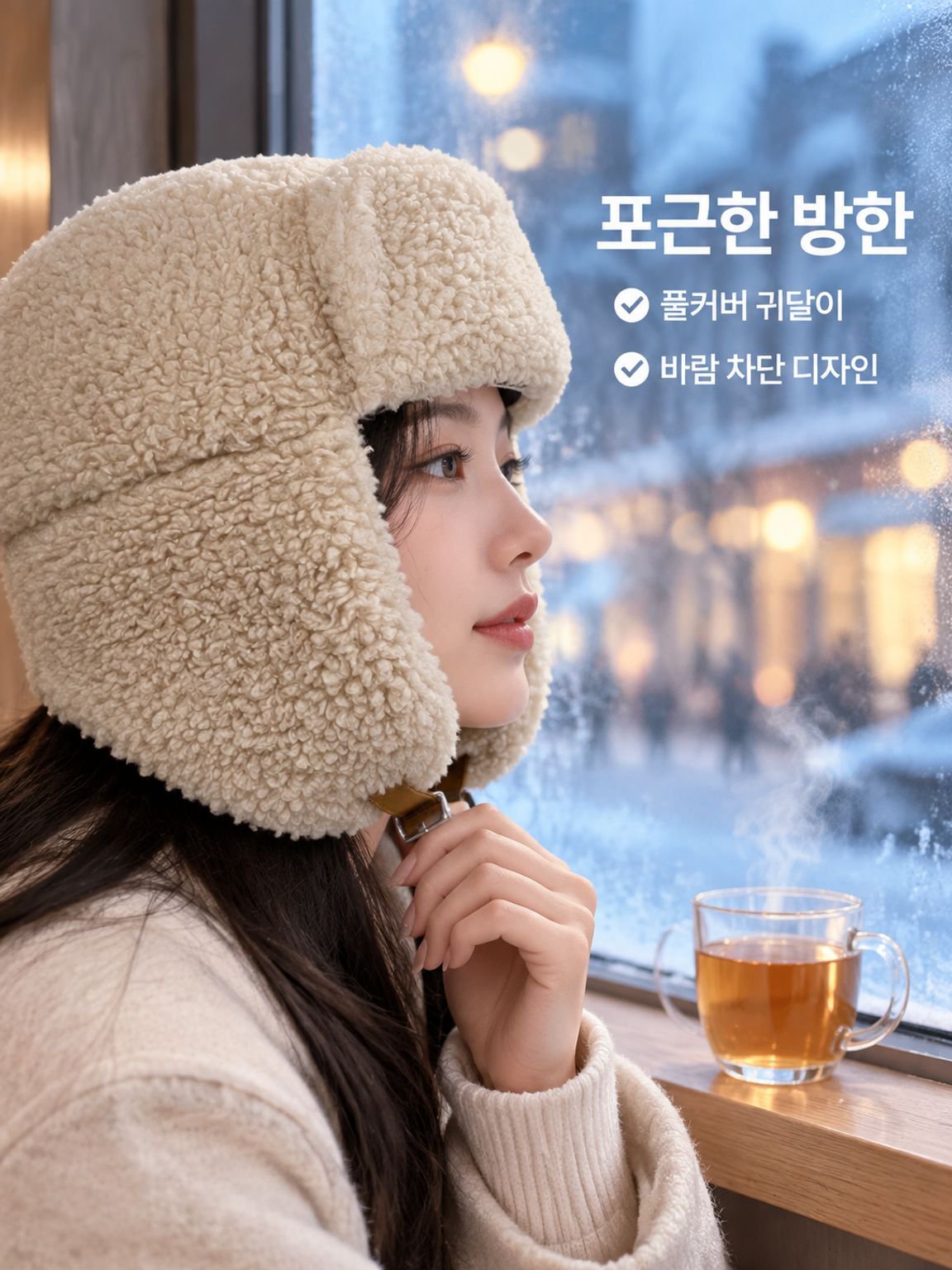 따뜻하고 스타일리시한 양모 레이펑 모자