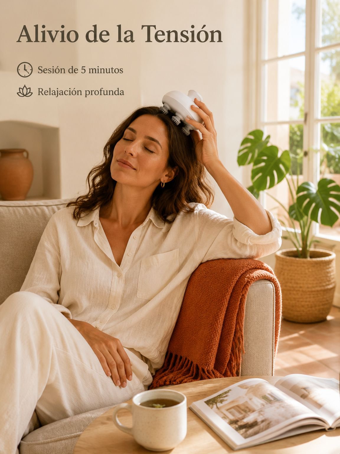 Mini masajeador de cabeza inteligente, masajeador eléctrico impermeable, fisioterapia, amasado, arte