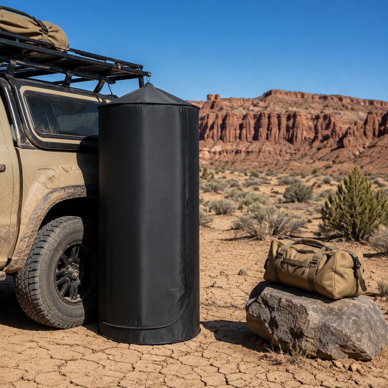 Portable and easy-to-set-up outdoor car-mounted changing tent/tent for camping and outdoor use, incl