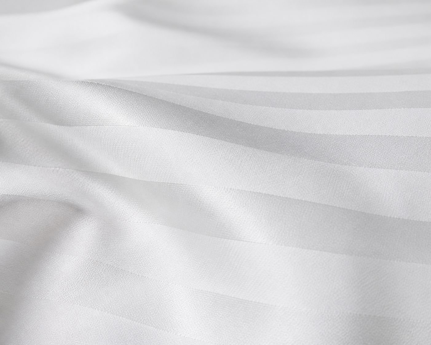 Premium hotel collection flat bed sheets in white satin stripe
