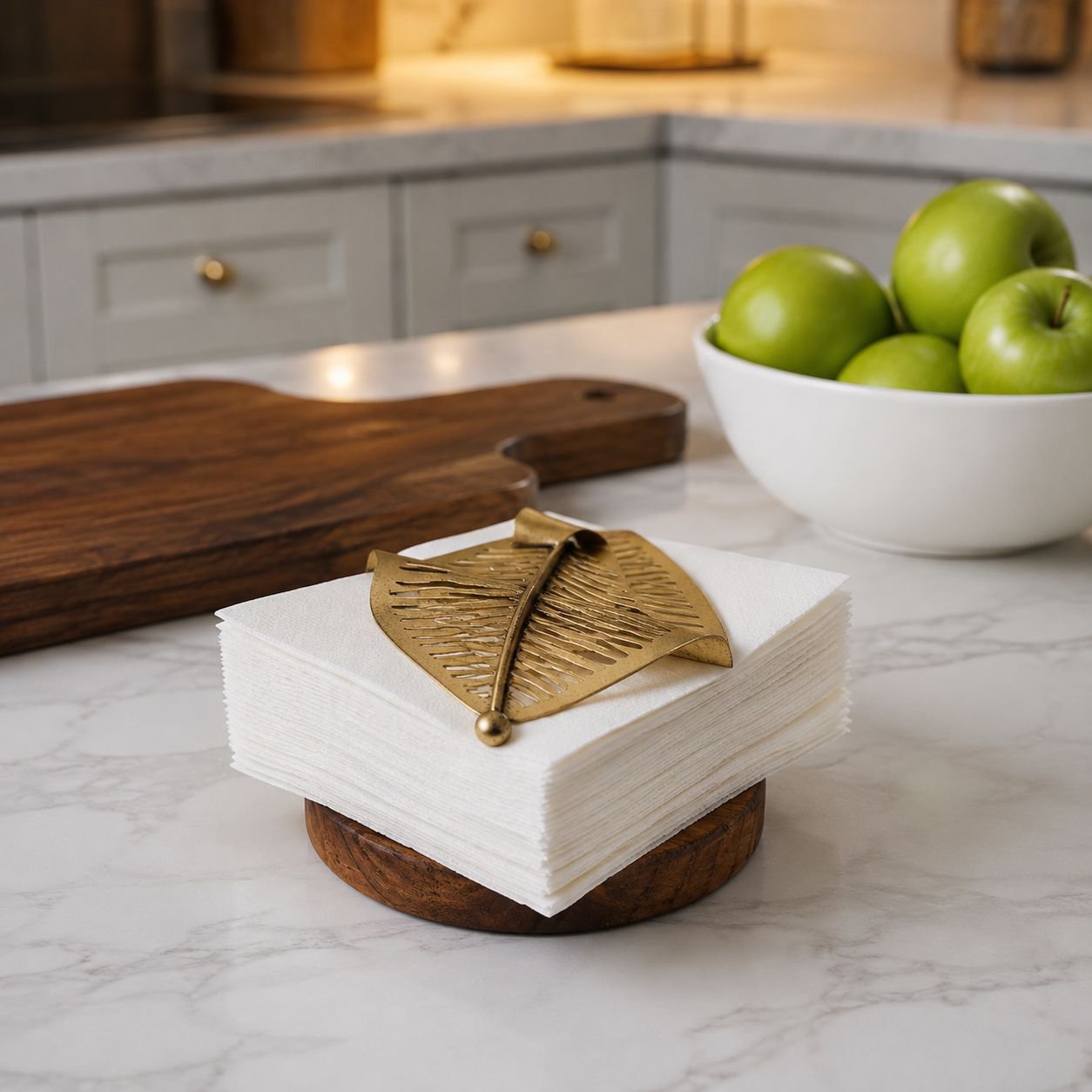 Light luxury metal paper towel holder seat household leaf shape paper towel holder hotel bed and bre