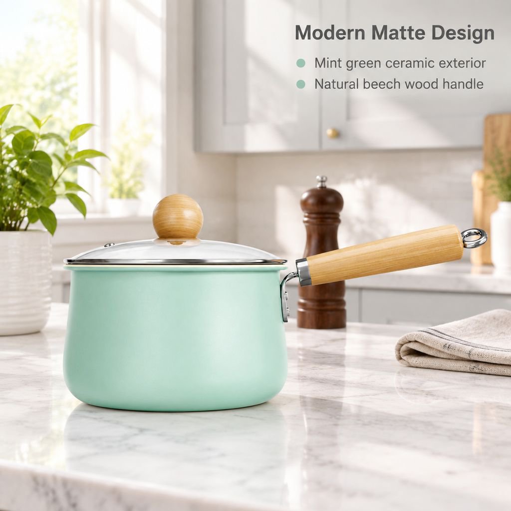 Double-Sided Ceramic Non-Stick Milk Pot