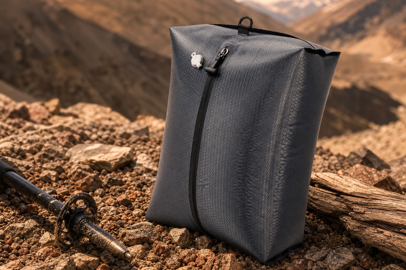 Travel essentials including lightweight compression bag