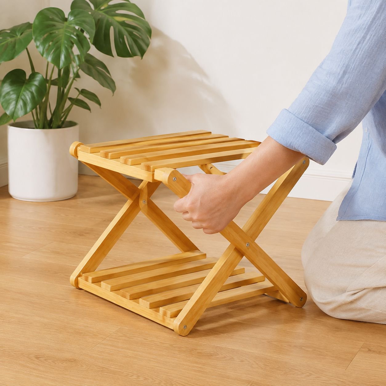 Estante de zapatos plegable para el hogar, sin instalación