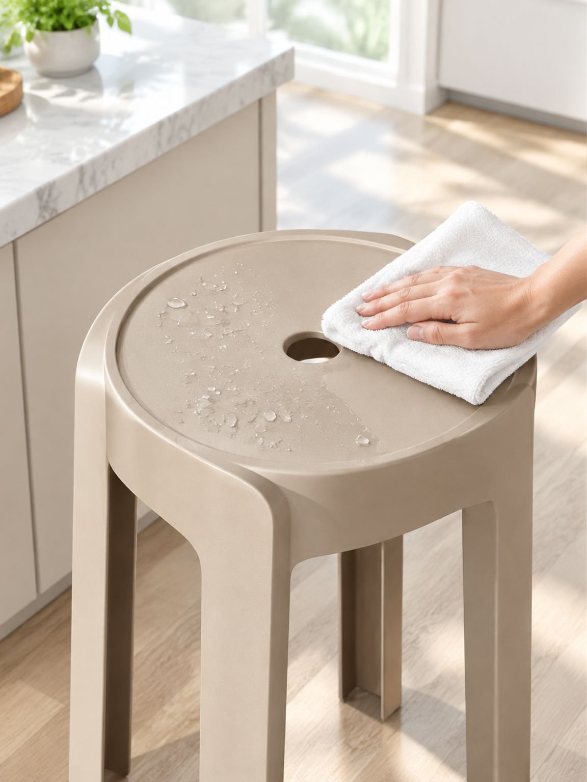 Tabouret en Plastique Épais Empilable Moderne pour Salle à Manger