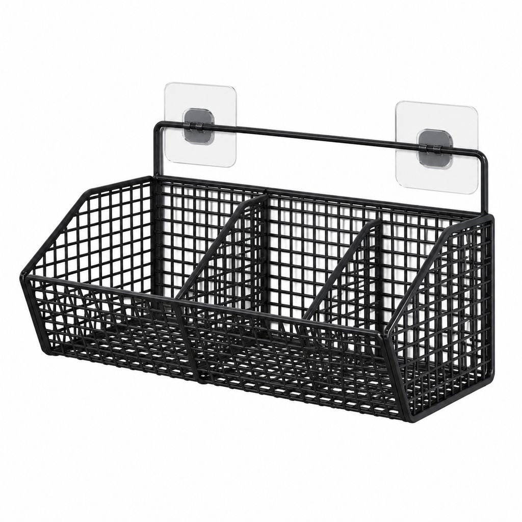 No-Drill Wall-Mounted Kitchen Storage Rack
