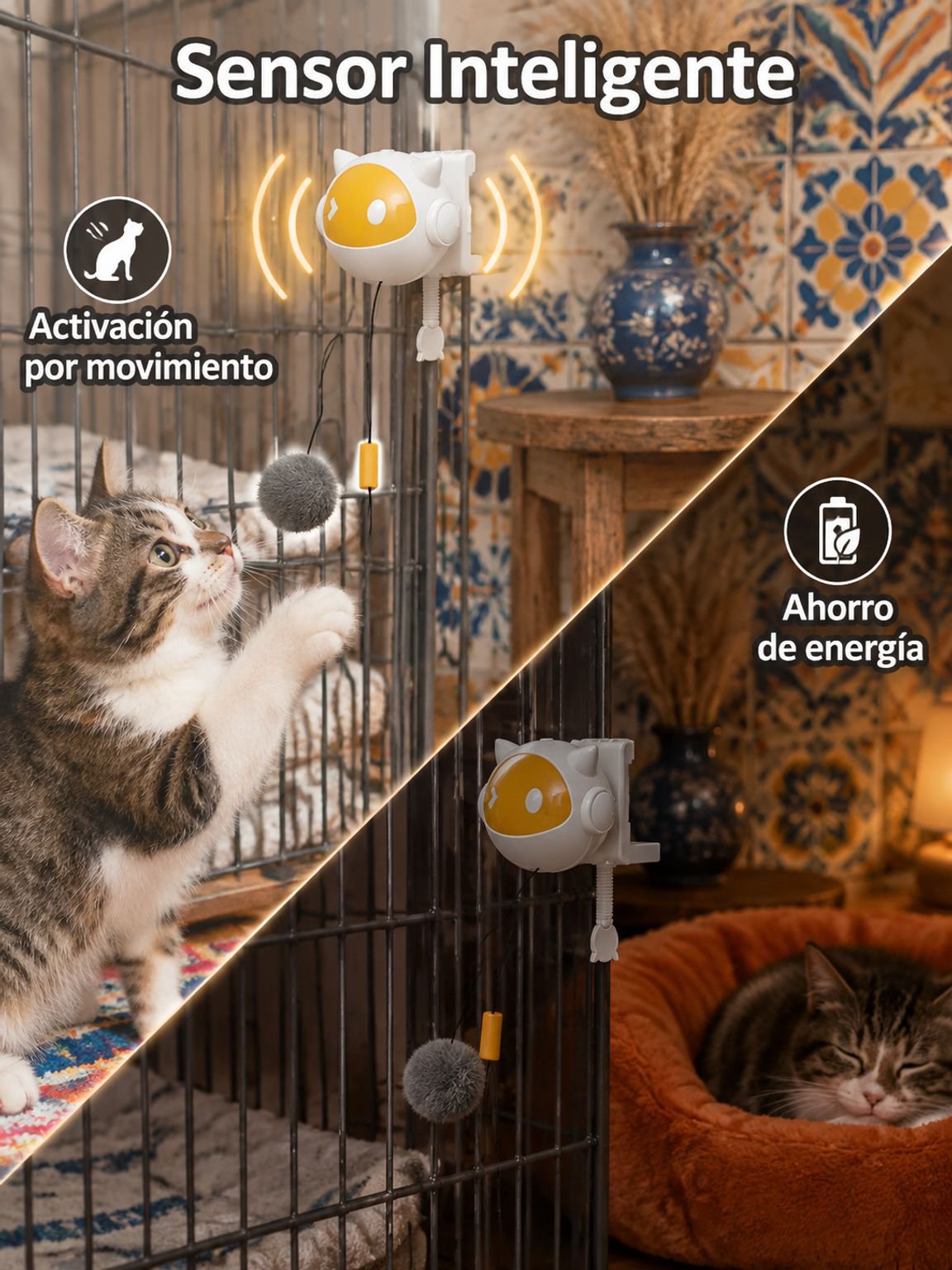 Pelota de juguete autosuficiente para gatos