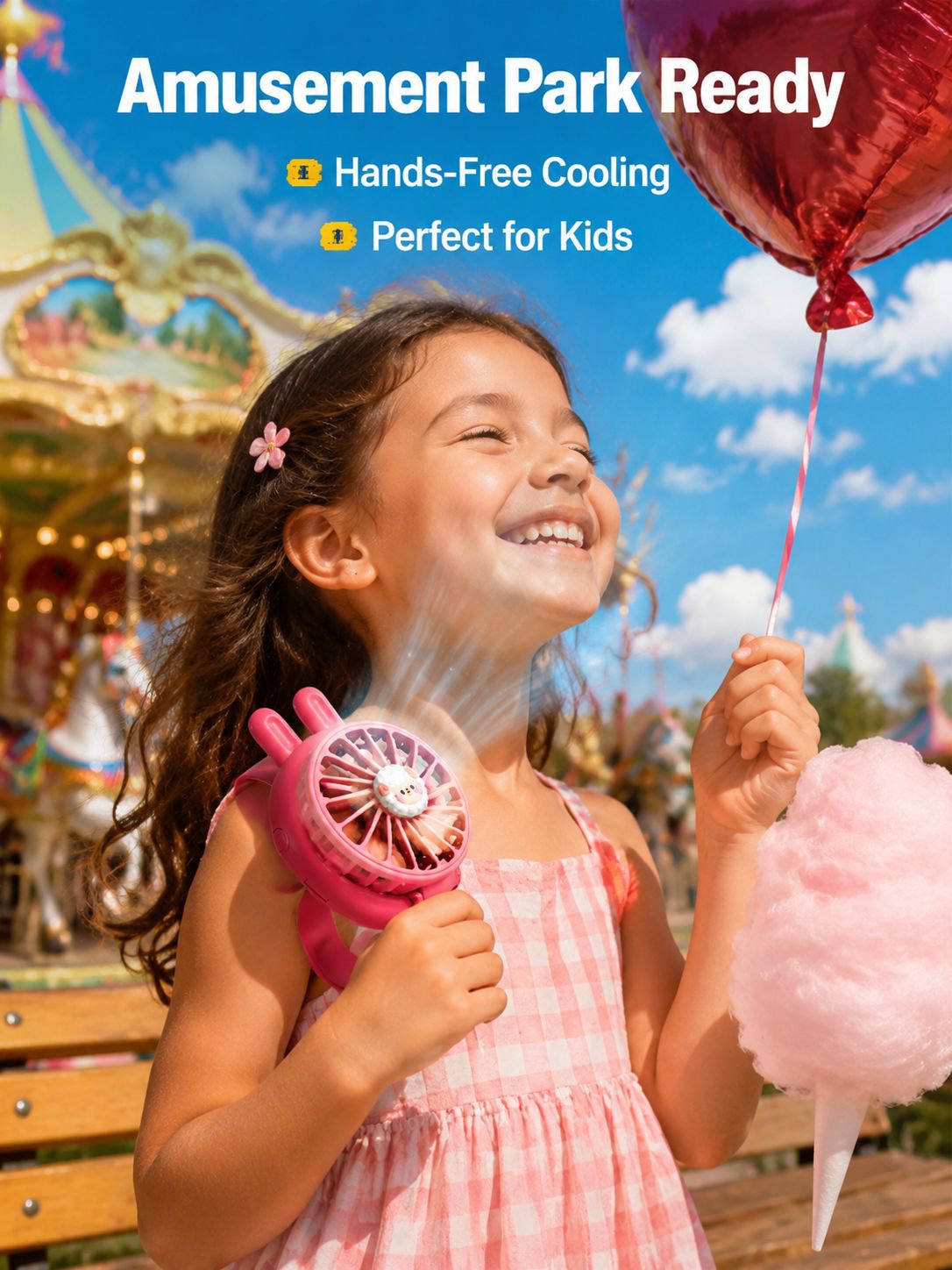 Cute Mini Fan Outdoor Convenient Adjustable Watch Fan