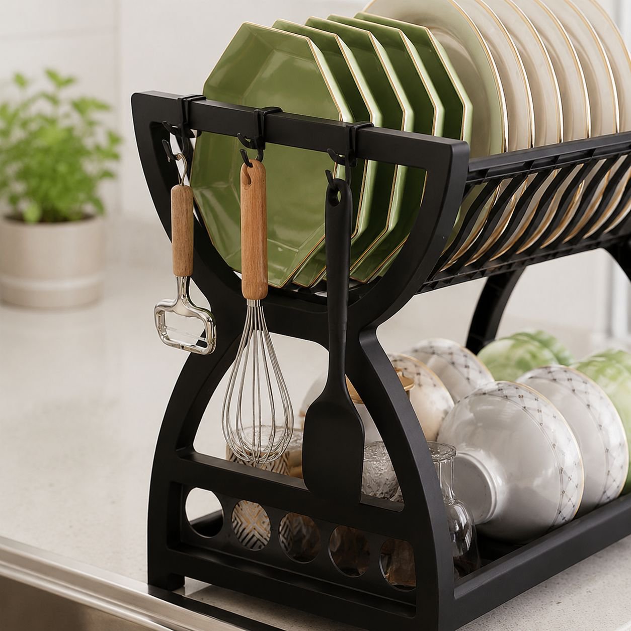 Compact kitchen rack for small spaces
