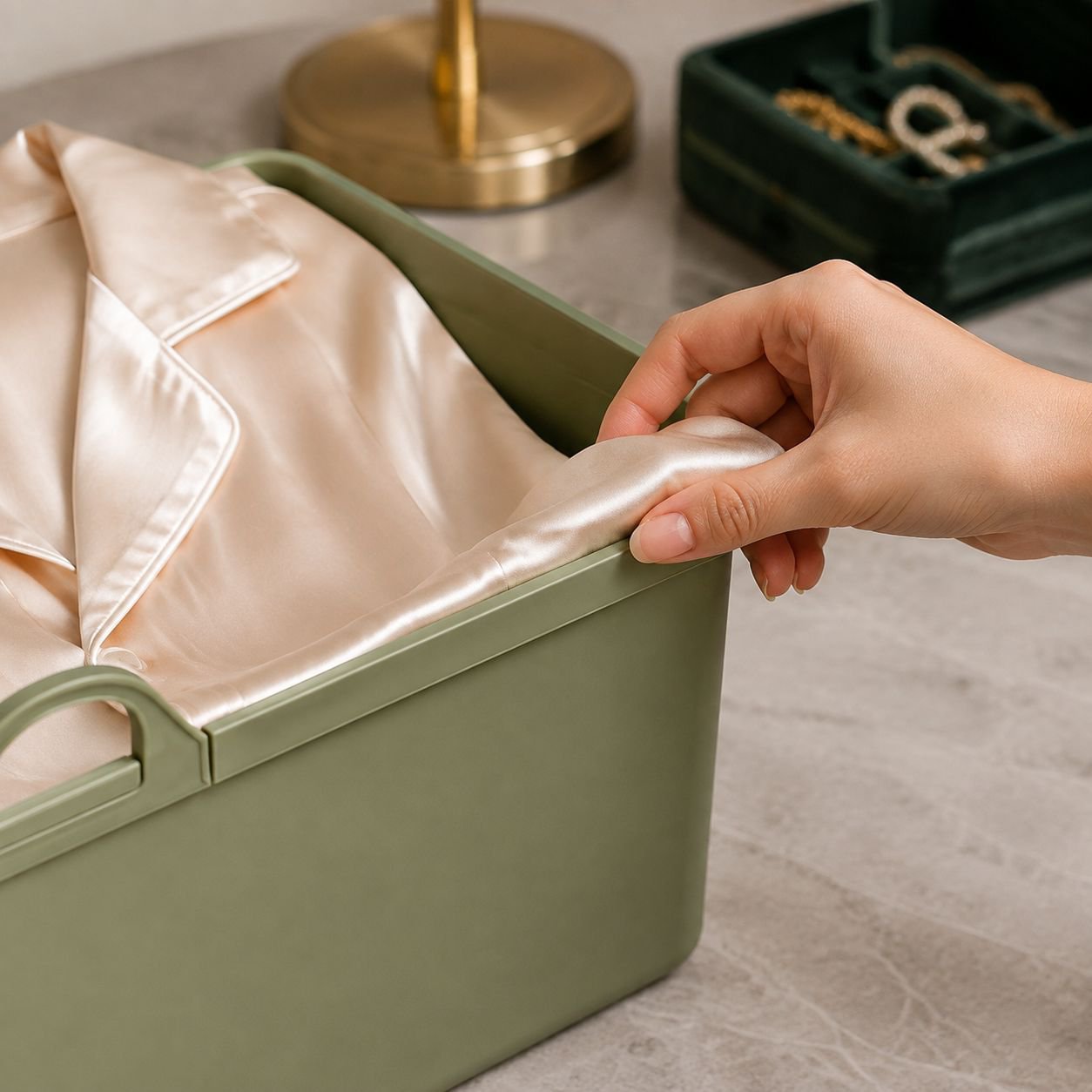 Spacious storage basket for laundry and clothing
