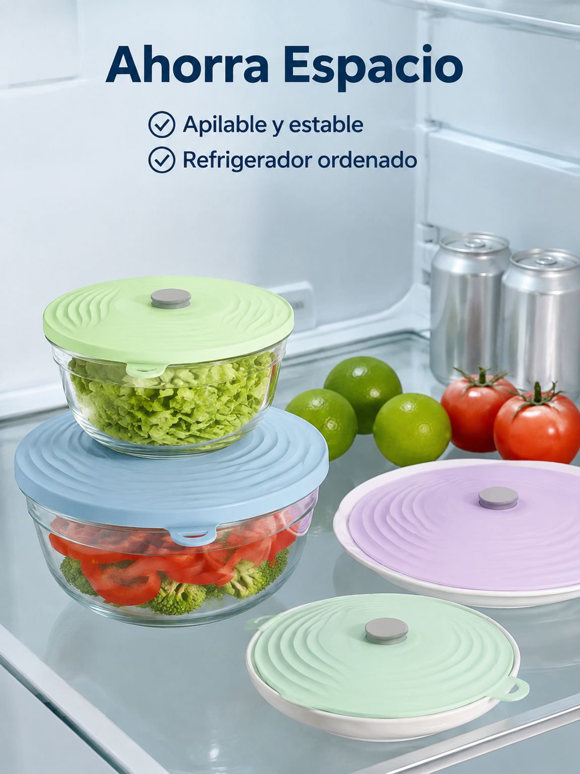 Juego de tapas de silicona para conservar alimentos