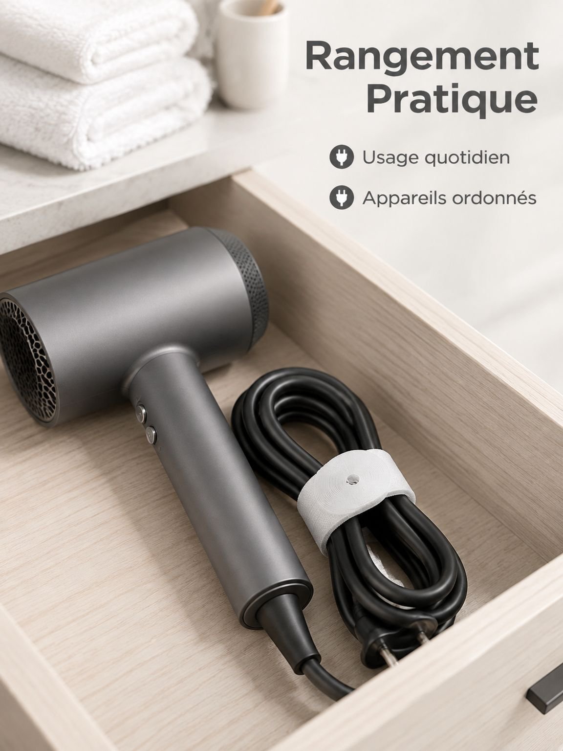 Attaches câbles réglables pour éviter les câbles emmêlés