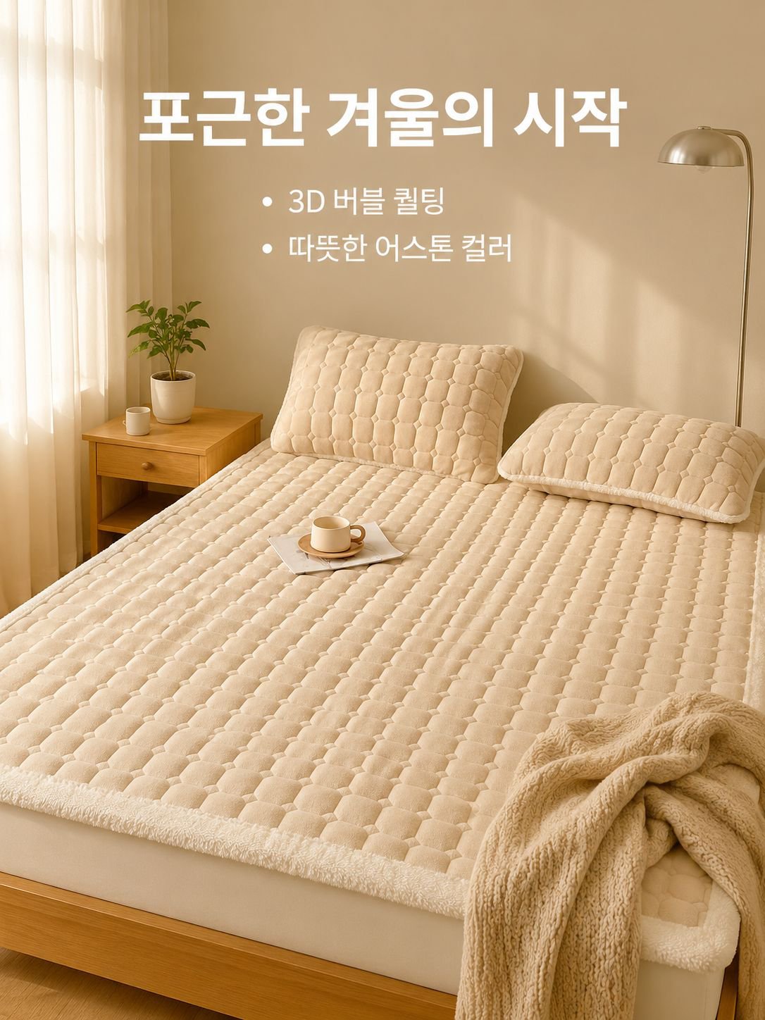 도톰하고 따뜻한 밀크벨벳 매트리스