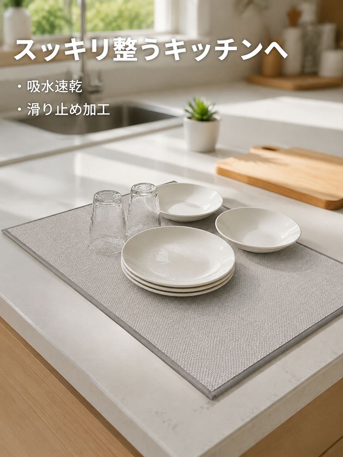 キッチン用吸水・滑り止めマット