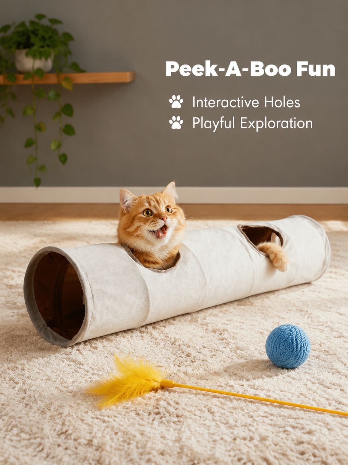 Cats hide in sniffing tunnels