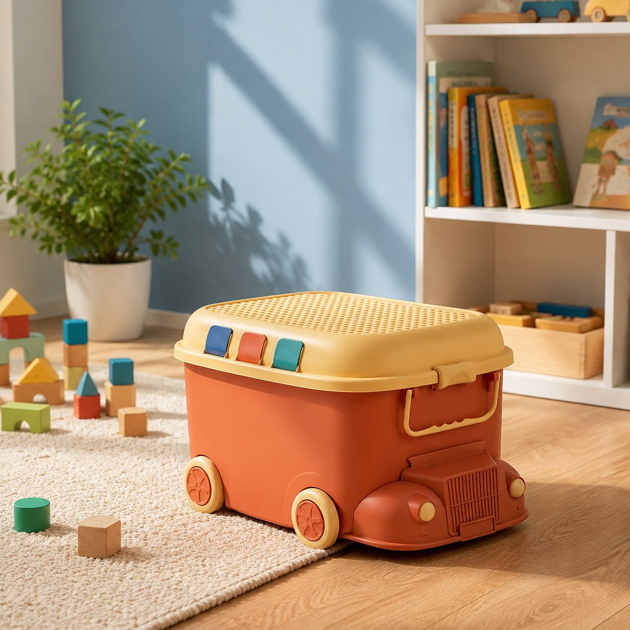 Caja de almacenamiento de juguetes locomotora, caja de almacenamiento para el hogar, caja de almacen