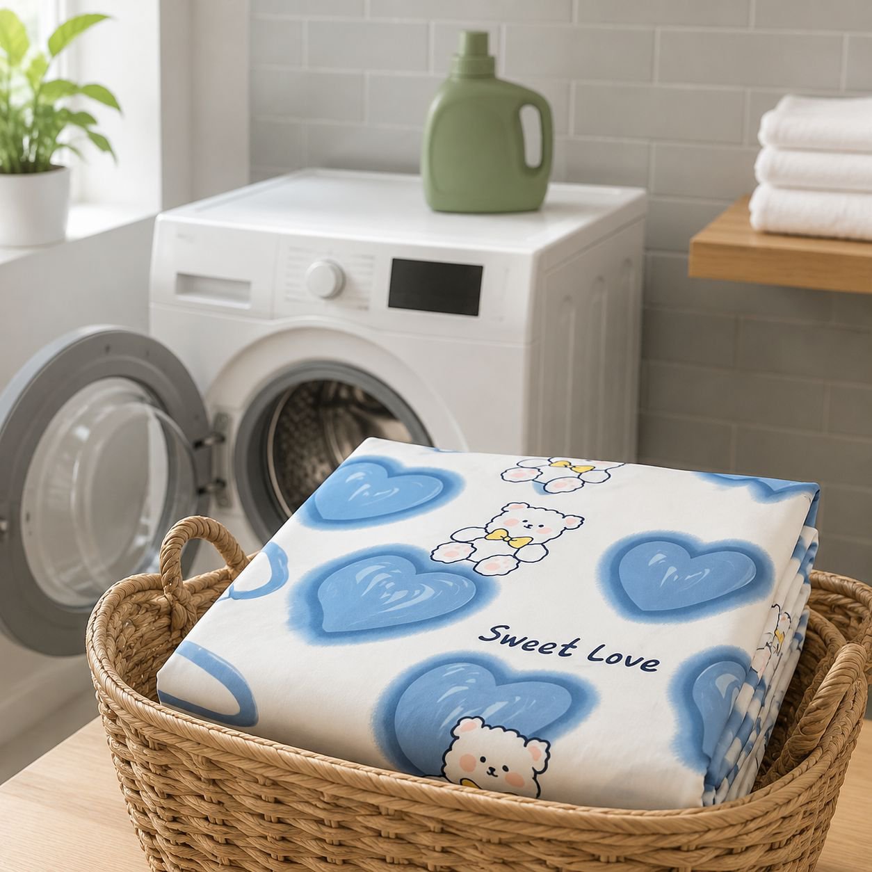 Washable colorfast mattress protector close-up
