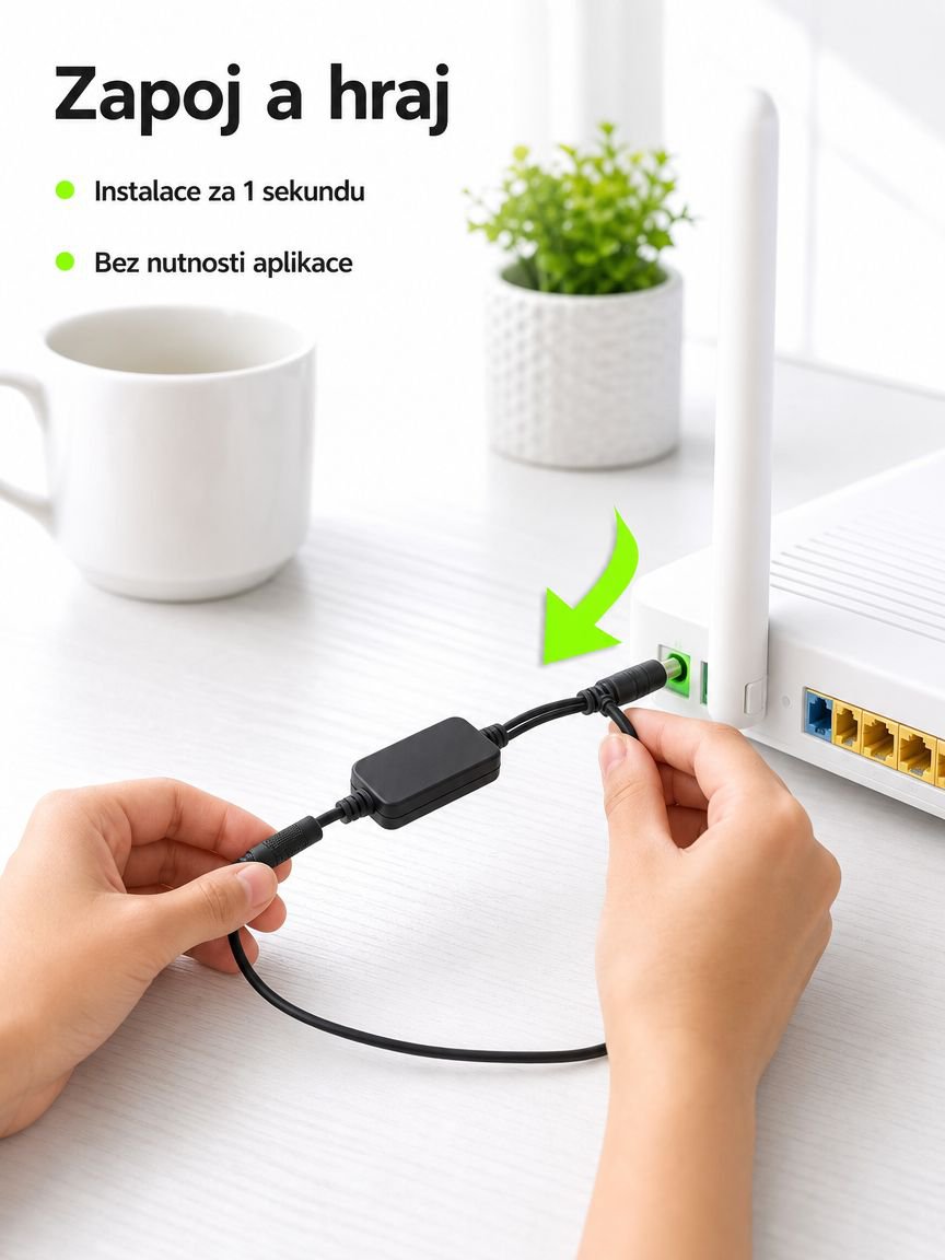 72hodinový automatický vypínač napájení a restartovací kabel pro router