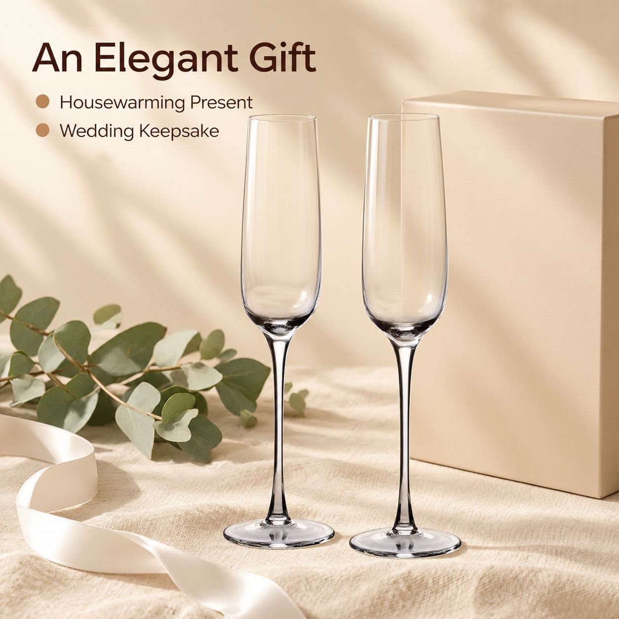 Crystal Glass Champagne Flutes Sparkling Wine Goblet Cocktail Glass Set