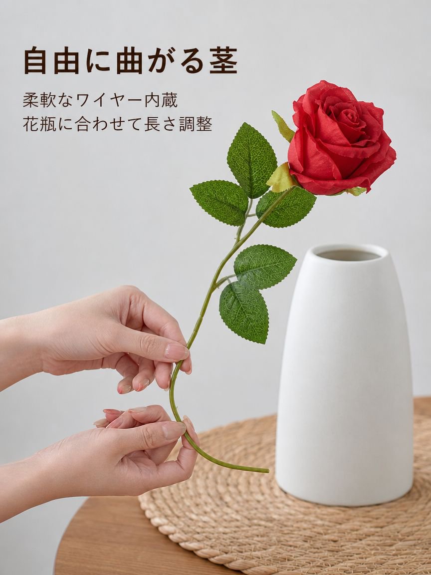 一本の造花ローズ
