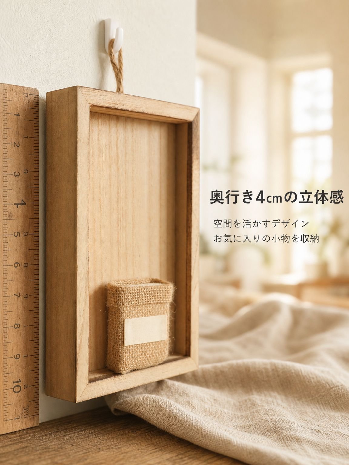 リビング用北欧スタイルの無垢材フォトフレーム 壁掛け