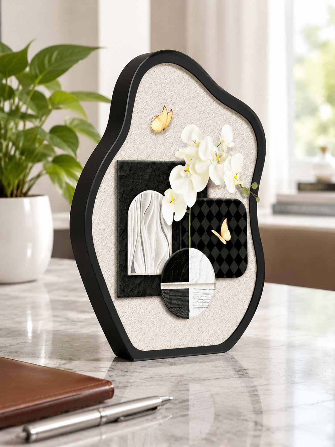 Cuadro decorativo de orquídeas y mariposas