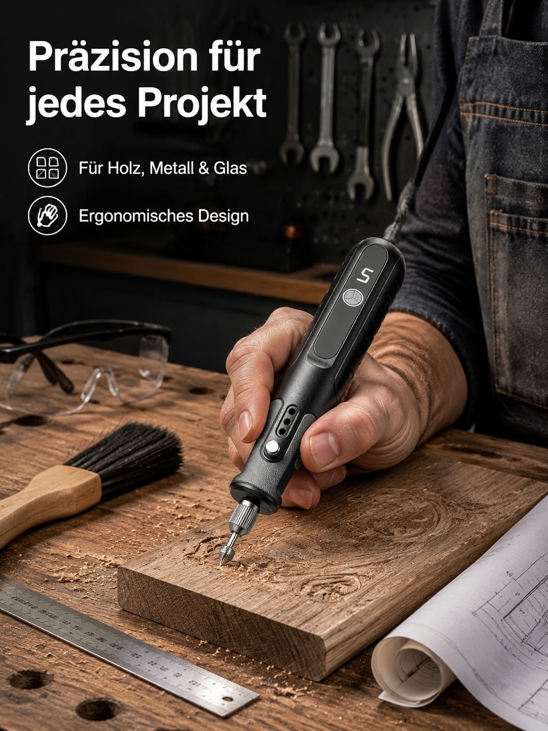 Multifunktionaler elektrischer Gravurstift, tragbarer Mini-Holz- und Jade-Polierer