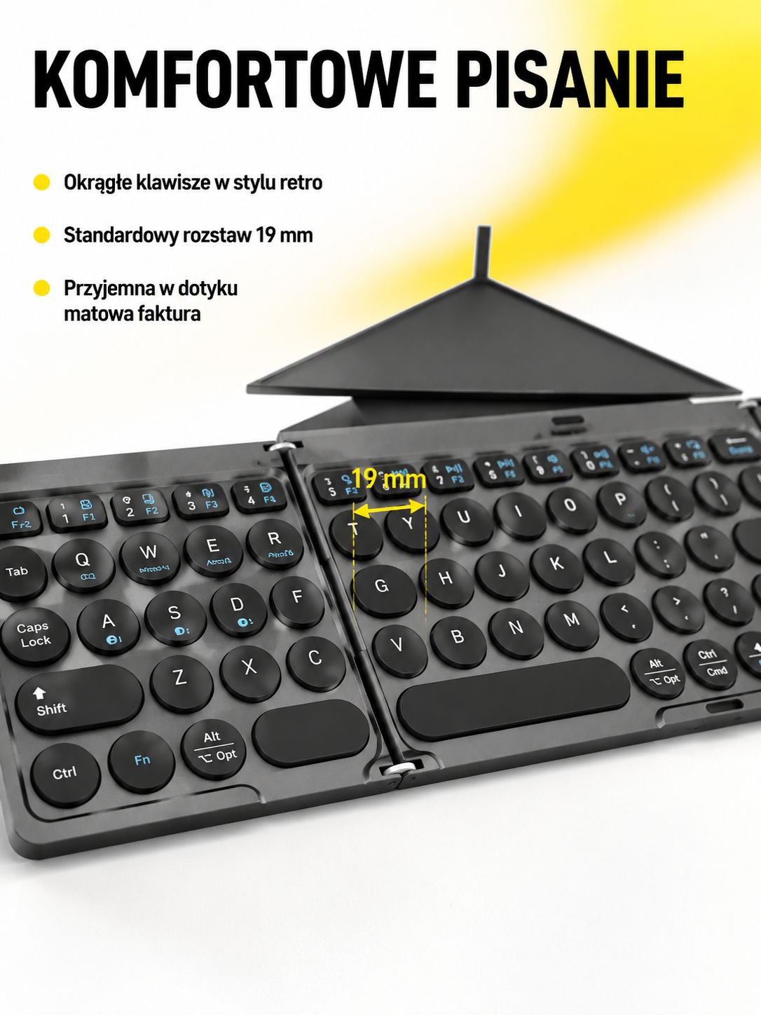 Klawiatura Bluetooth z panelem dotykowym – zbliżenie na panel
