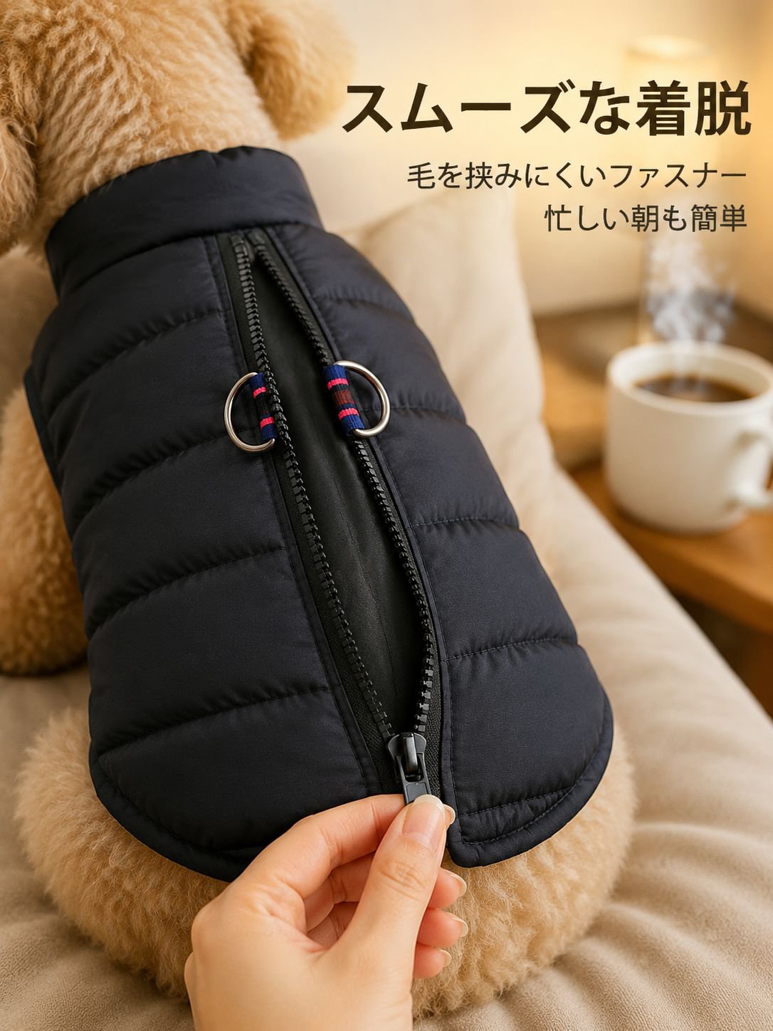 犬用あったかジップアップベスト