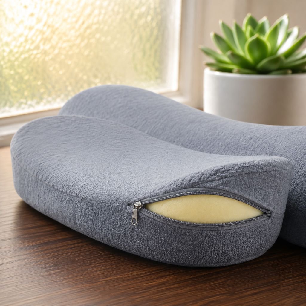 Almohada de memoria, almohada para el cuello con núcleo de espuma viscoelástica para adultos, compre
