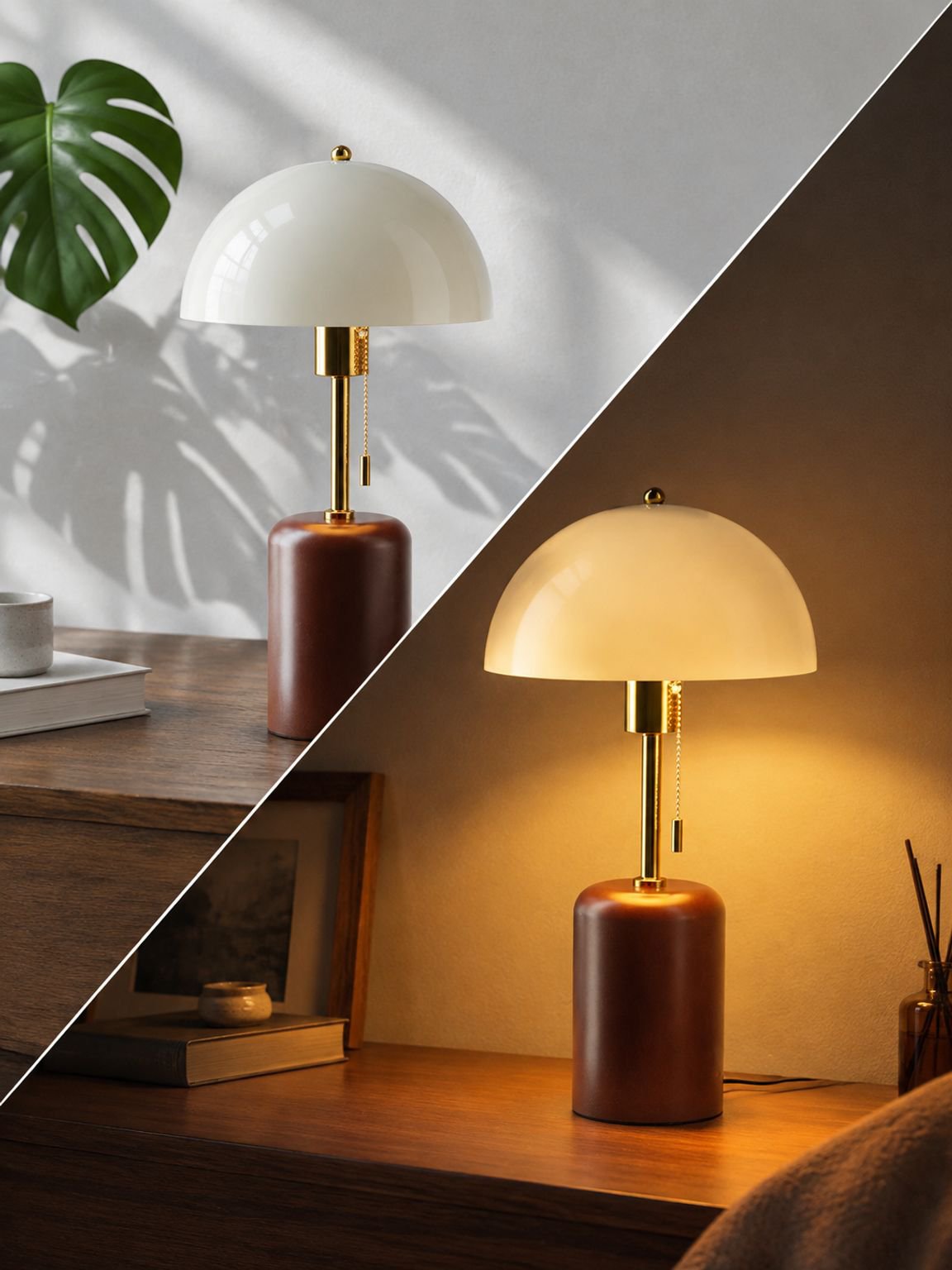 Exotische Tischlampe mit warmem Licht