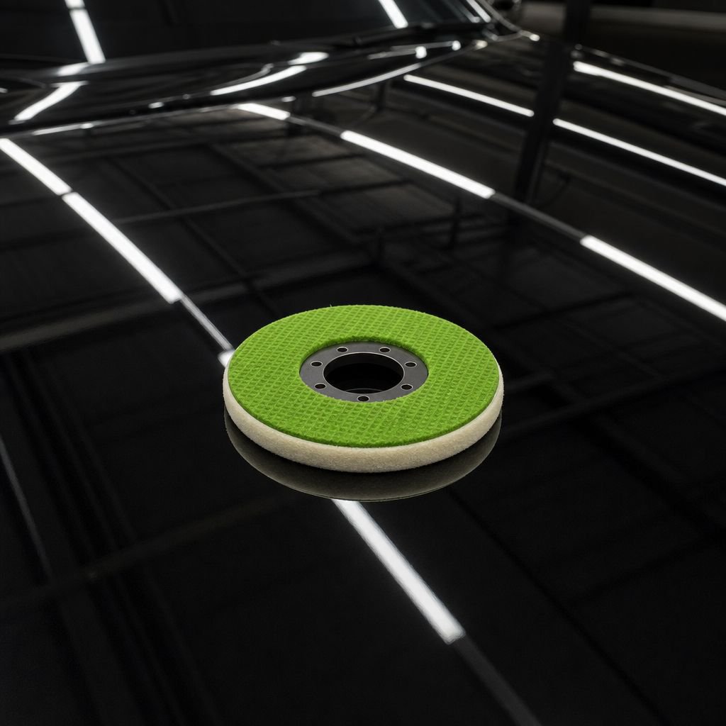 Wool felt pad for high-gloss car polish