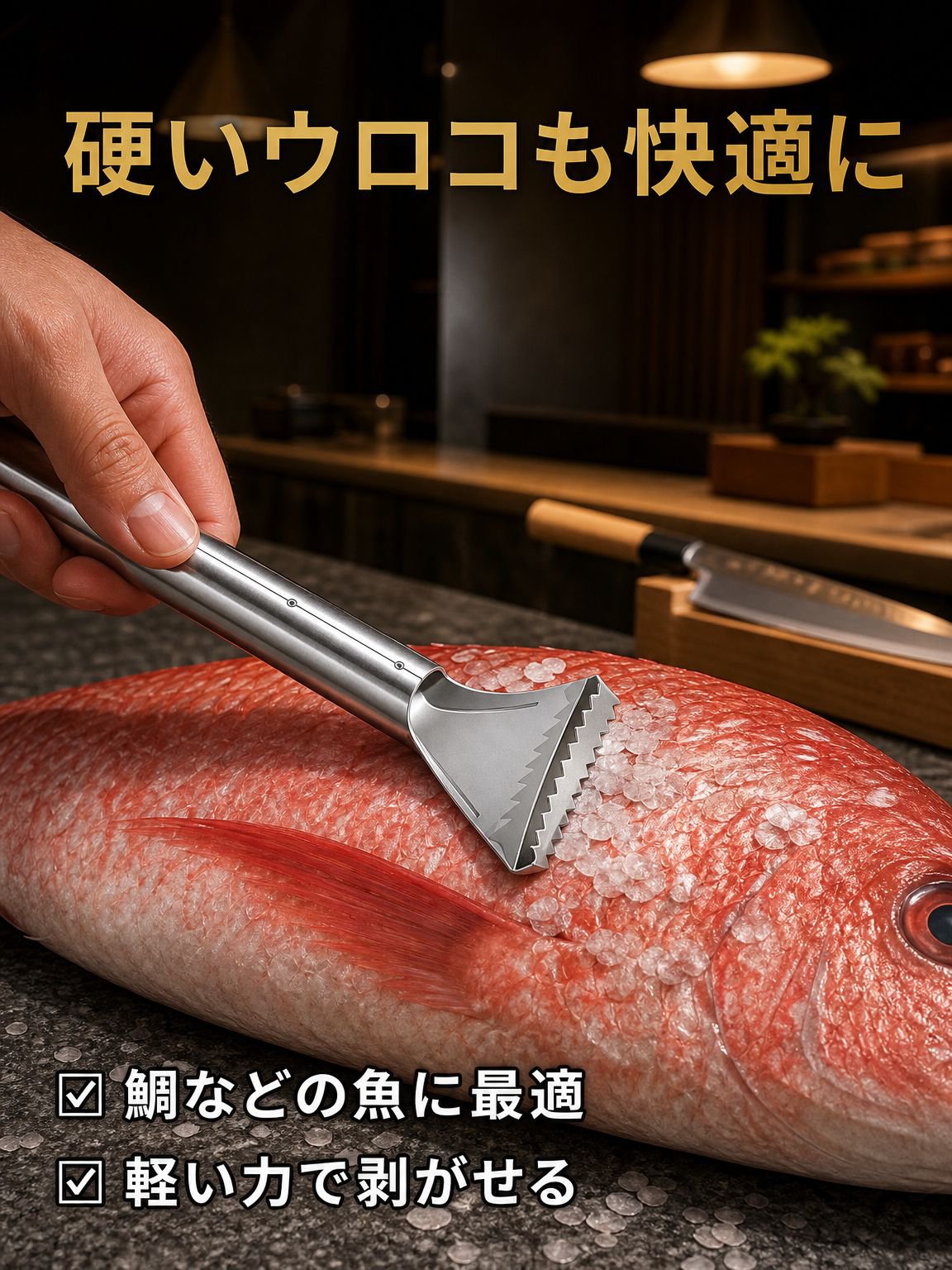 ステンレス製魚のうろこ取りツール