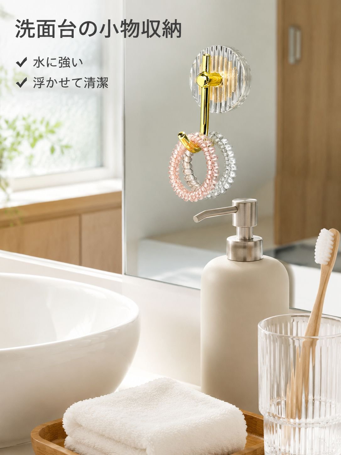 強力粘着高級感クマ型フック