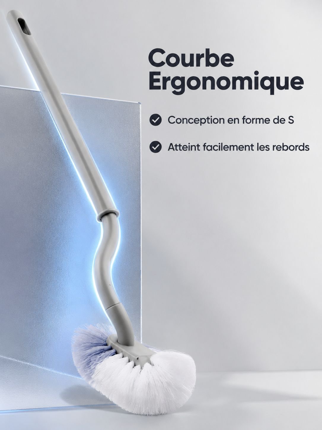 Brosse de toilettes hygiénique et durable en silicone