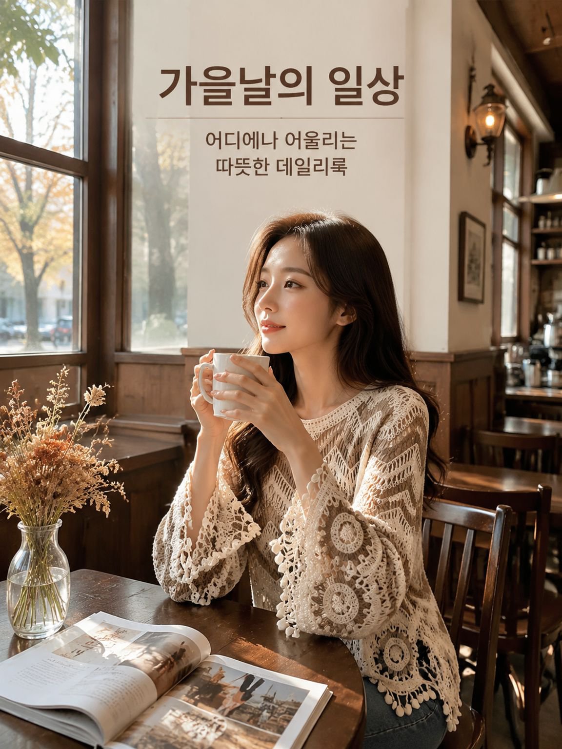 가을 여성 프렌치 코바늘 레이스 루즈핏 술 장식 니트, 트렌디 캐주얼 상의
