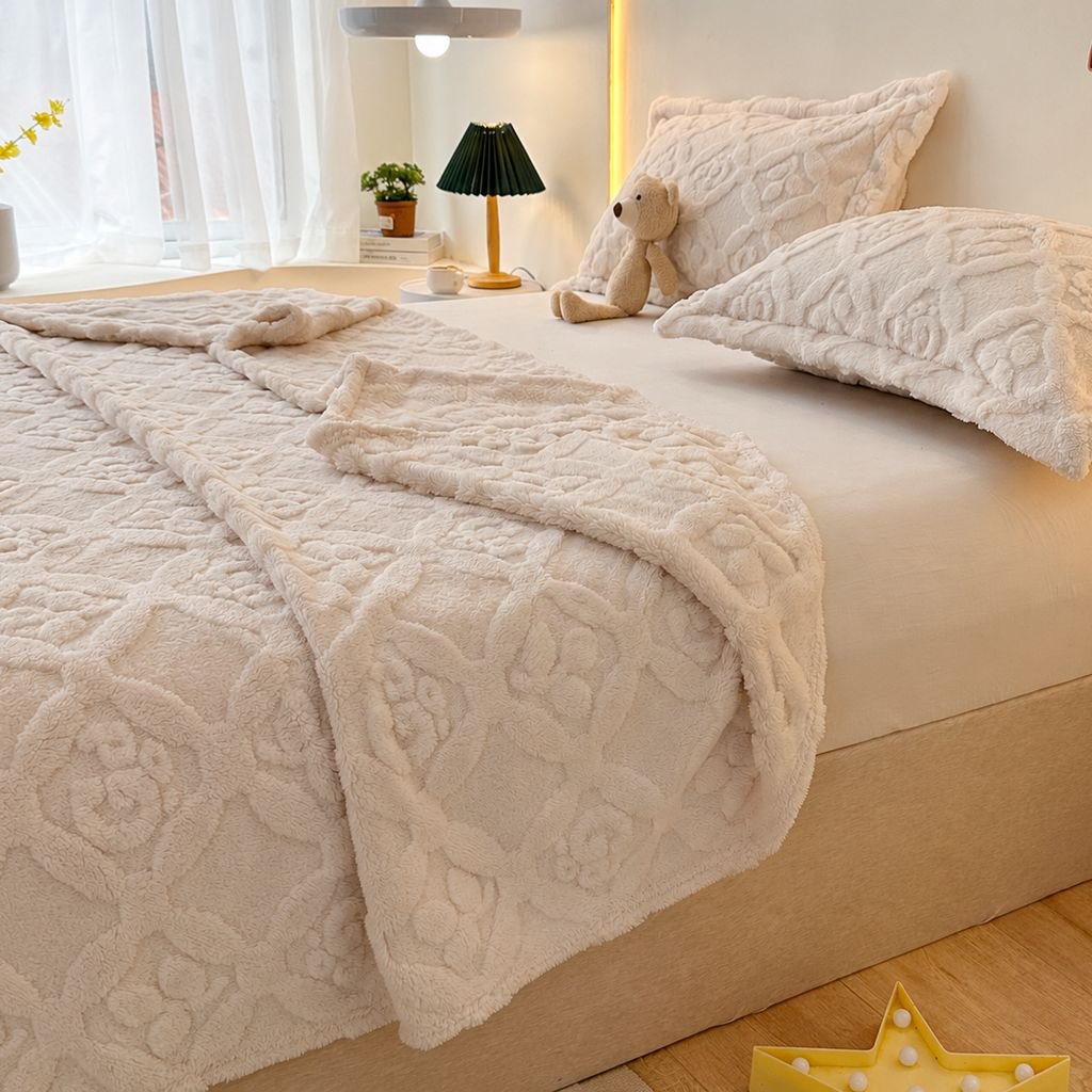 Velvet Thickened Coral Flannel Blanket Jacquard Cover Blanket