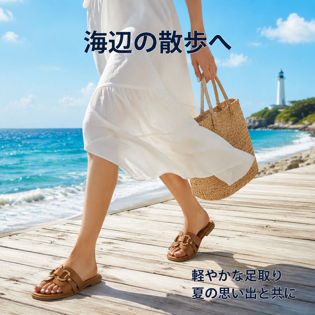 SNSで話題のレディースフラットサンダル夏新作