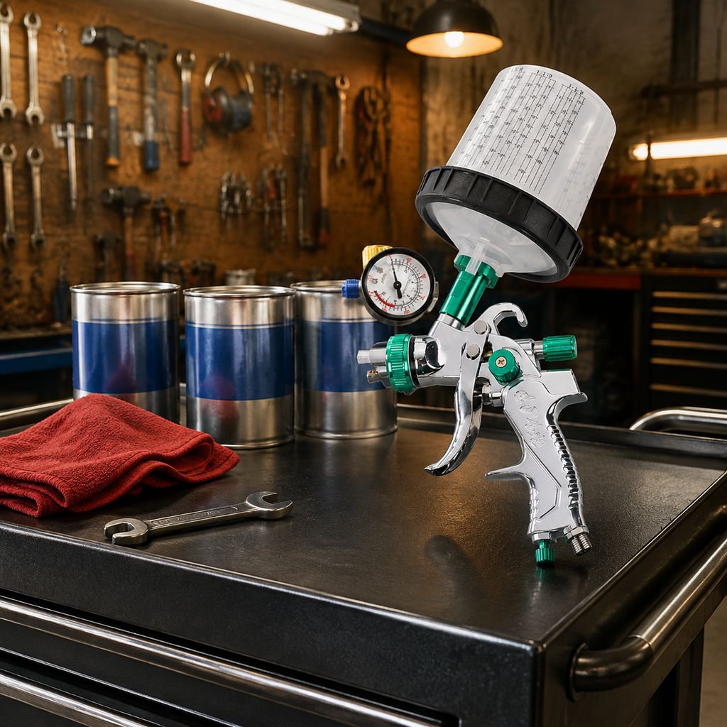 2008 Pneumatic Spray Paint Gun for Cars, High Atomization Spray Gun with 10 Cleaning Bottles, Pressu