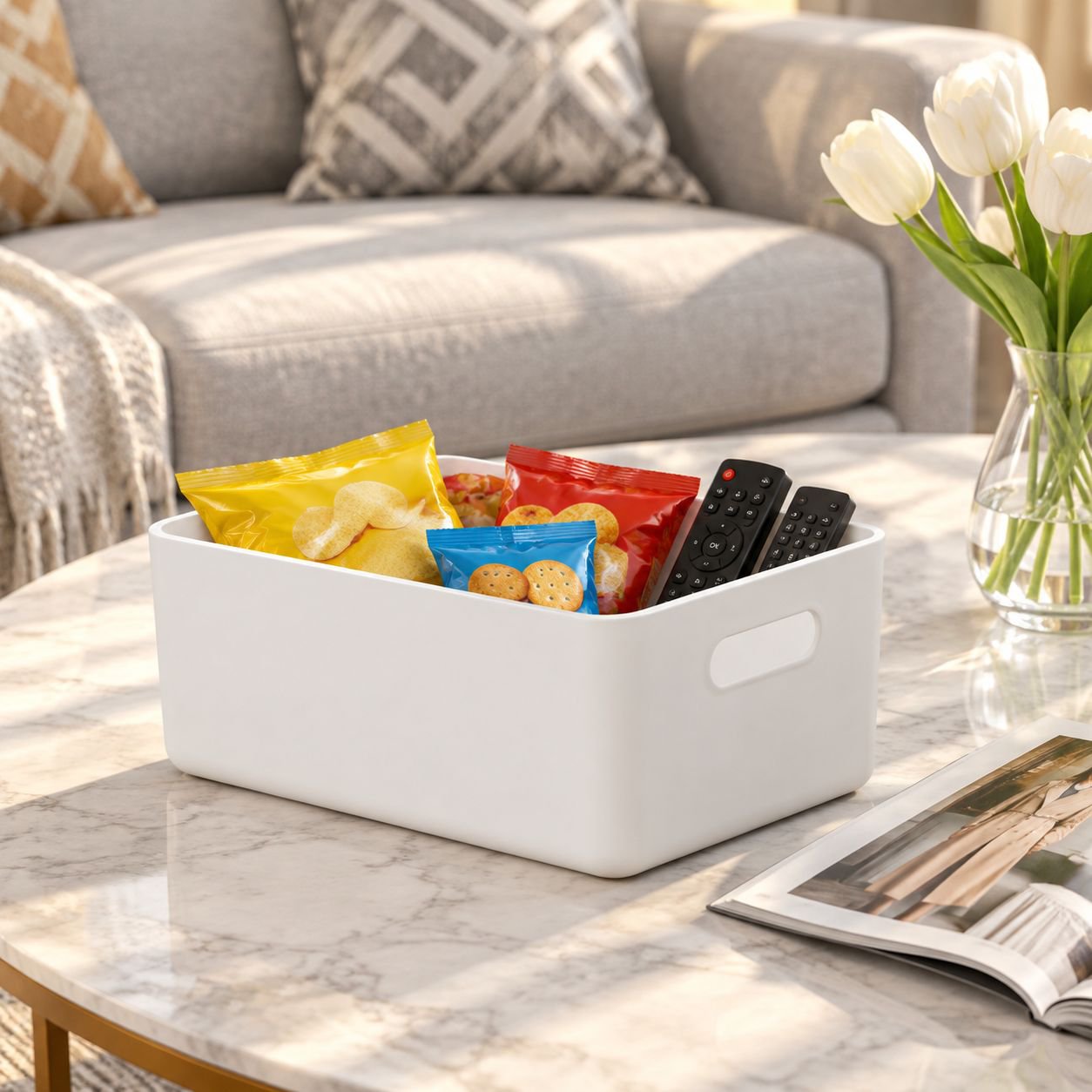 Household Large Plastic Storage Box with Lid for Clothes, Sundries, and Snacks