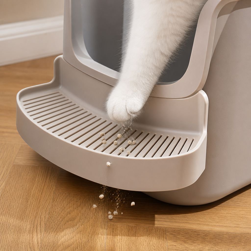 Halbgeschlossene Katzentoilette extra große Katzentoilette Haustierbedarf leicht zu reinigen spritzw